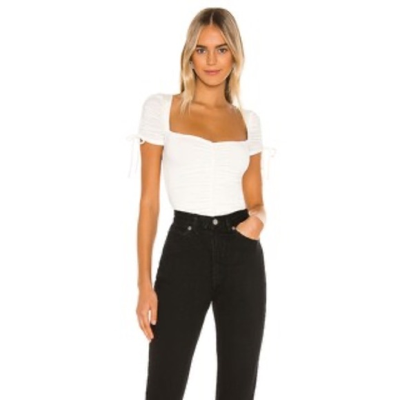 Lovers and Friends White Ruched Jupiter Bodysuit, Women’s Size Small - Picture 12 of 12